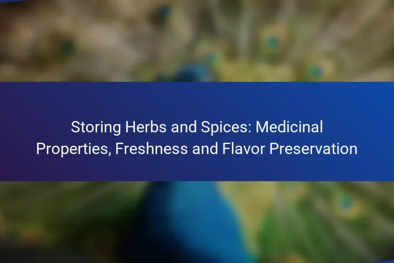 Storing Herbs and Spices: Medicinal Properties, Freshness and Flavor Preservation