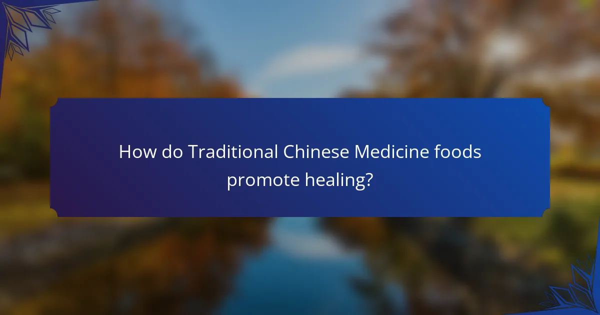 How do Traditional Chinese Medicine foods promote healing?