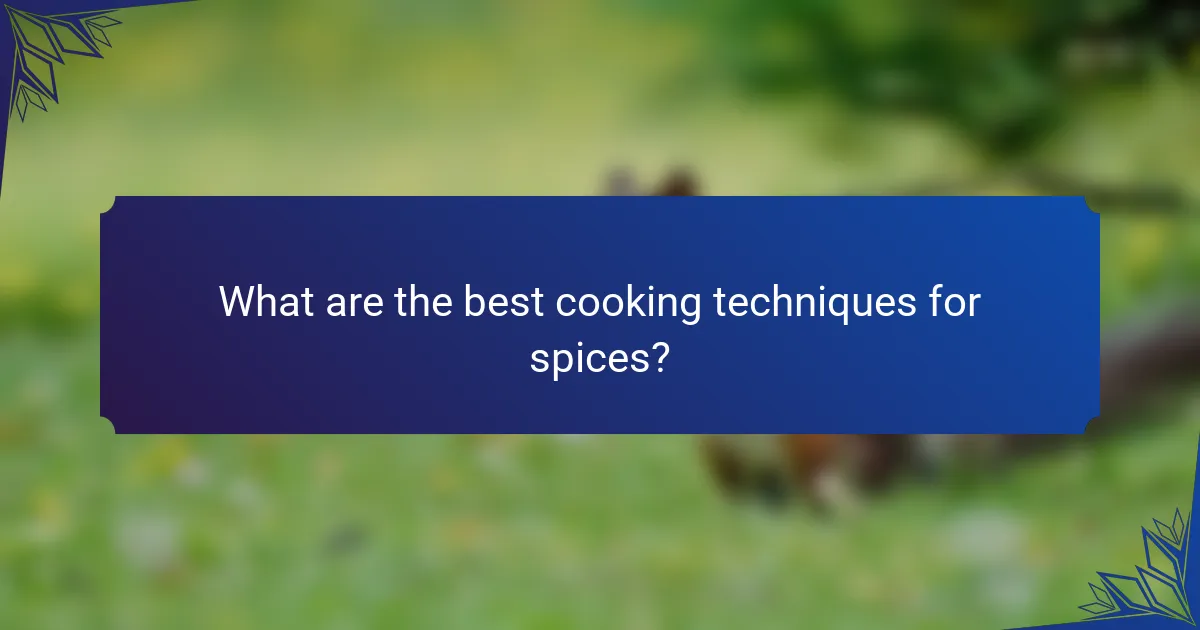 What are the best cooking techniques for spices?