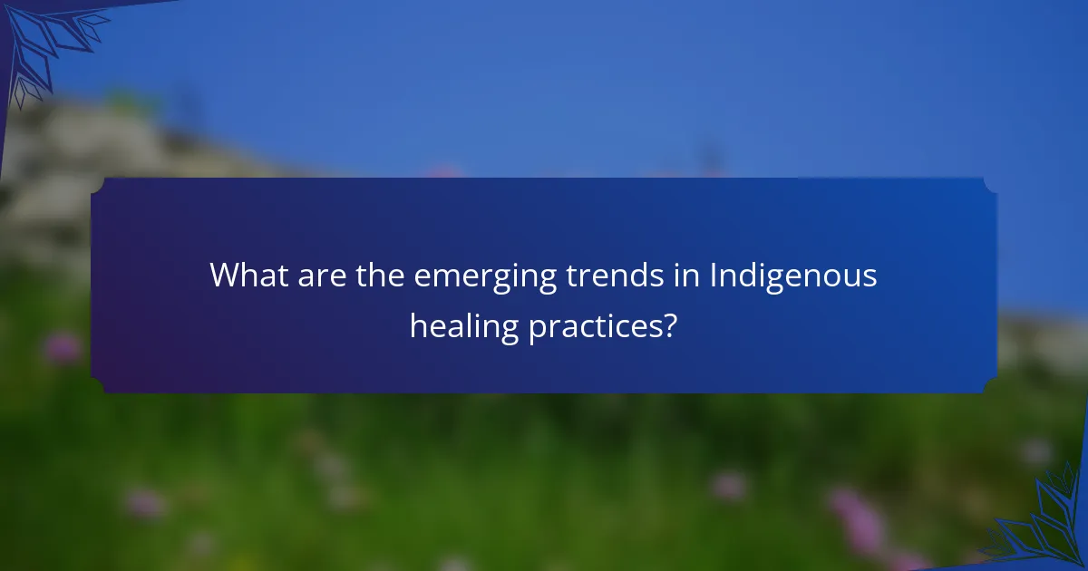 What are the emerging trends in Indigenous healing practices?